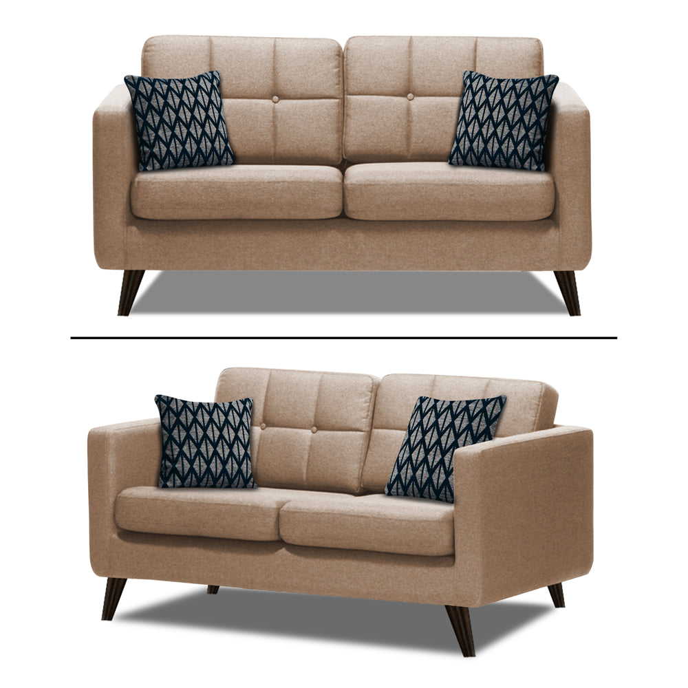 Adorn India Chilly 6 Seater 3+2+1 Fabric Sofa Set (Beige) (3 Year Warranty)