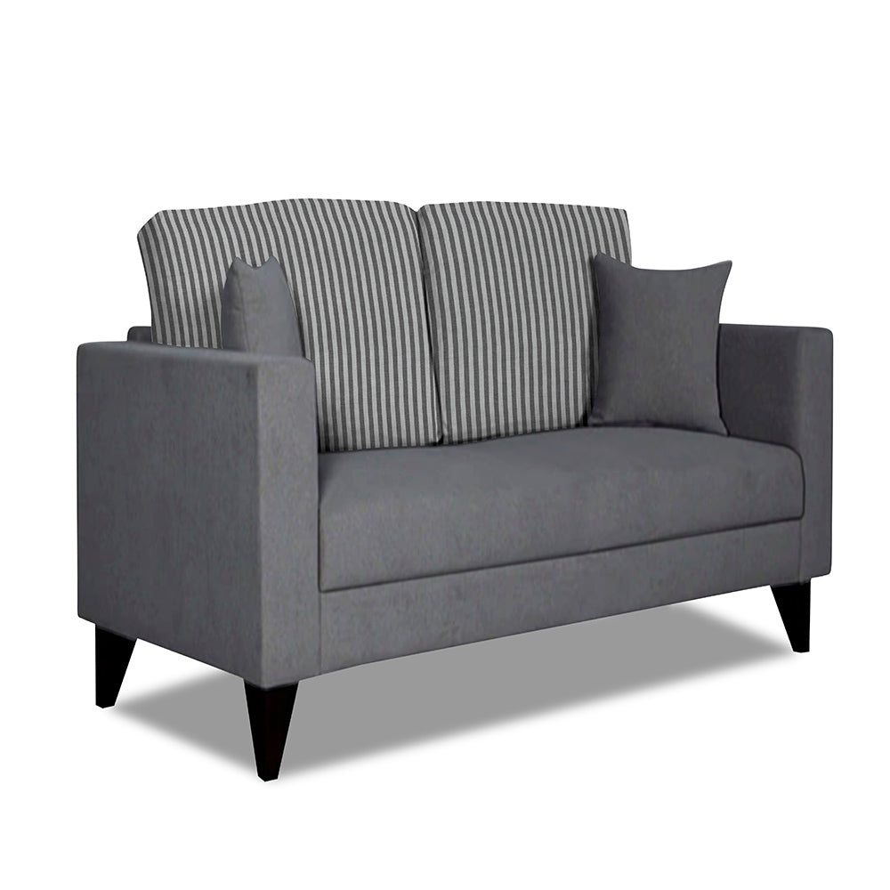 Adorn India Hector Stripes 2 Seater Sofa (Grey) Martin Plus (3 Year Warranty)