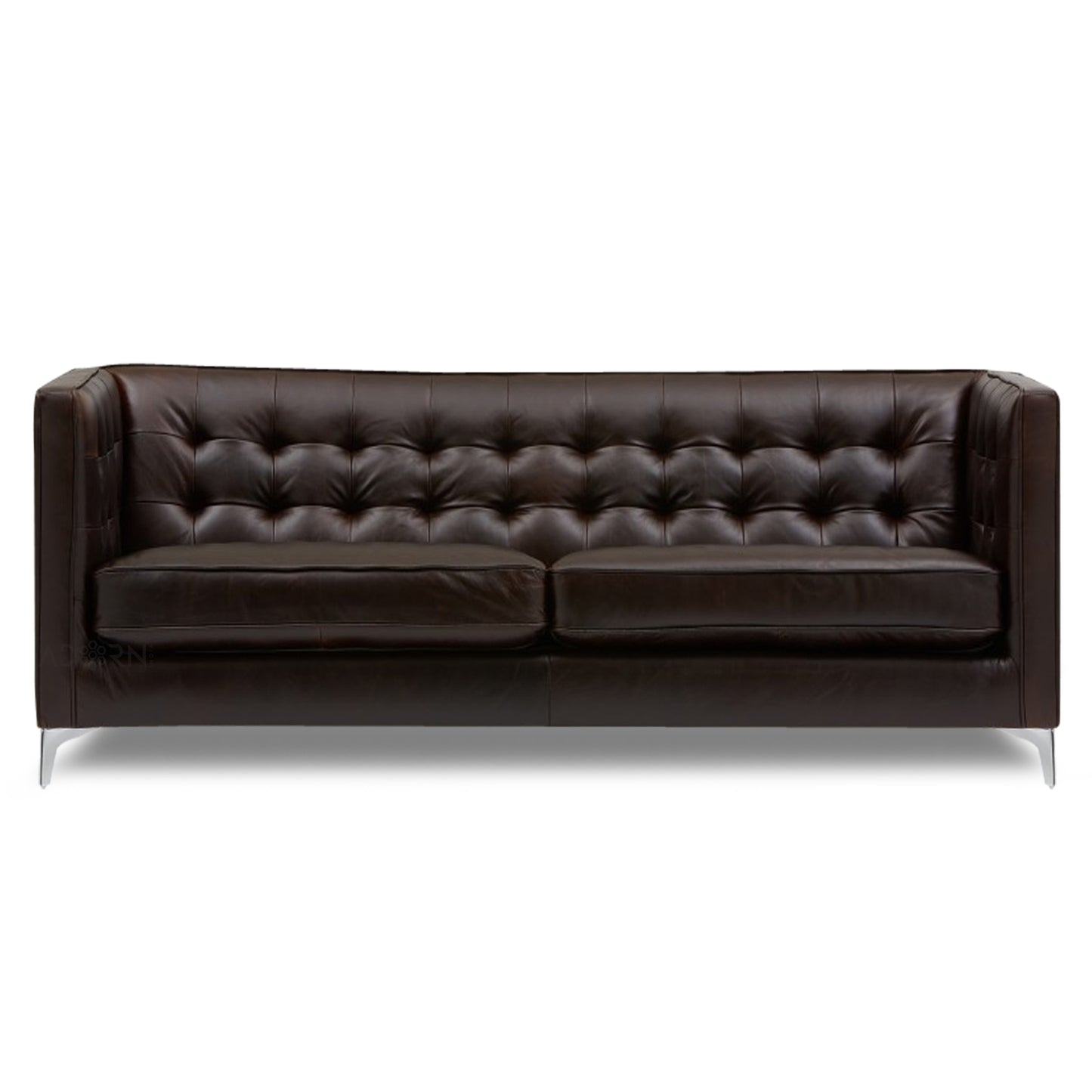 Adorn India Exclusive Cosmos Leatherette Three Seater Sofa (Brown)