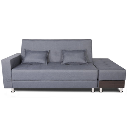 Adorn India Flora Sofa Cum bed (Dark Grey)