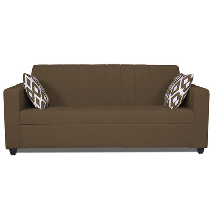 Adorn India Rio Highback 3 Seater Sofa (Brown) (3 Year Warranty)