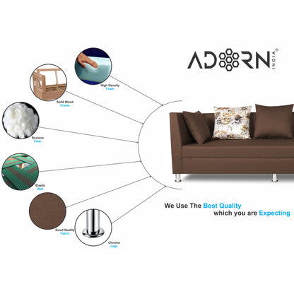 Adorn India Alica Modular Sofa Set (Brown)