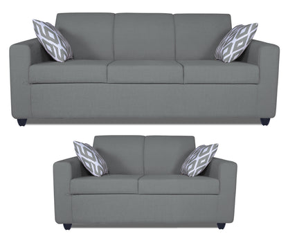 Adorn India Monteno 3+2 5 Seater Sofa Set (Grey) (3 Year Warranty)