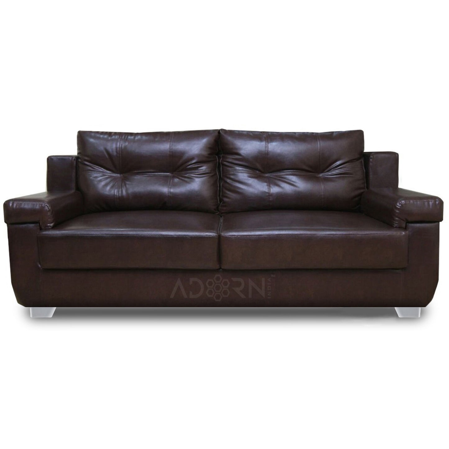 Adorn India Soleado Leatherette  Five Seater Sofa Set 3-2 (Brown)