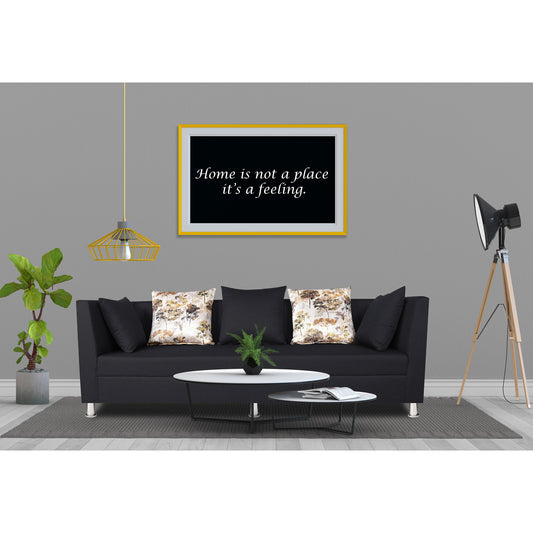 Adorn India Alica 3 Seater Sofa (Black), Wood, Foam