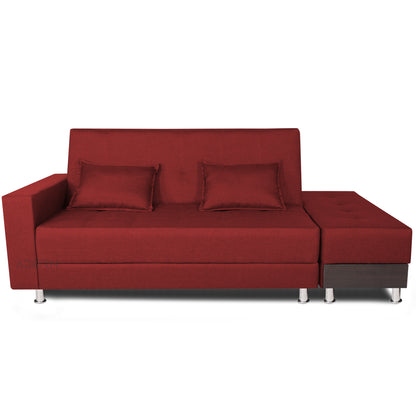 Adorn India Flora Sofa Cum bed (Maroon)
