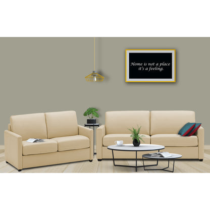 Adorn India Exclusive Flavio Leatherette 3+2 Sofa Set (Beige)