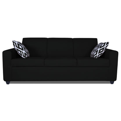 Adorn India Monteno 3 Seater Sofa (Black) (3 Year Warranty)