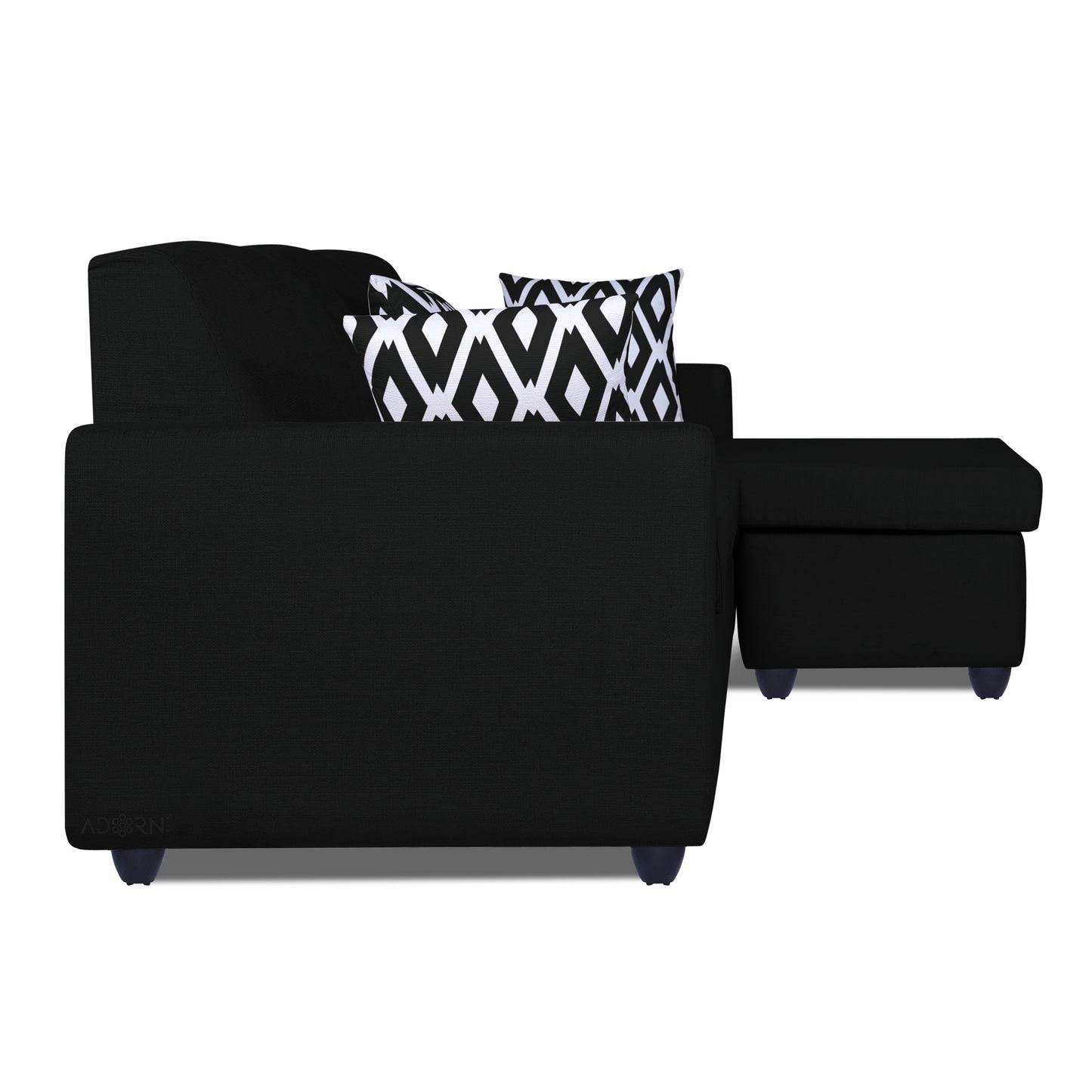 Adorn India Monteno Modular Sofa Set (Black)
