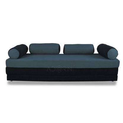 Adorn India Easy Deewan Cumbed(Dark Grey & Black)