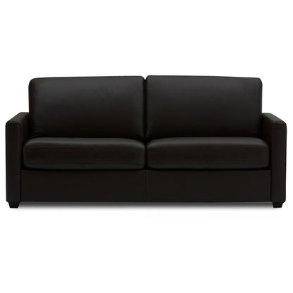 Adorn India Exclusive Flavio Leatherette Three Seater Sofa (Black)