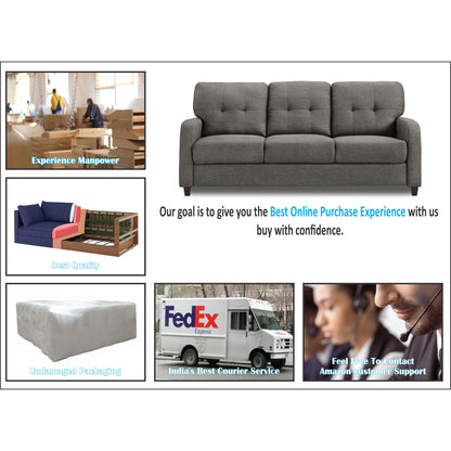 Adorn India foam Astor 3+1+1 5 Seater Sofa Set (Grey)