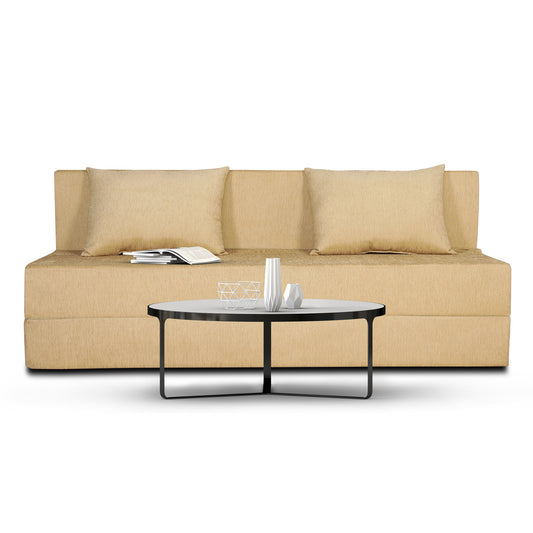 Adorn India Foam Easy 3 Seater Sofa Cum Bed Alyn 6'X 6' (Beige) (1 Year Warranty)