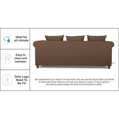 Adorn India Magnum 3 Seater Sofa (Brown)