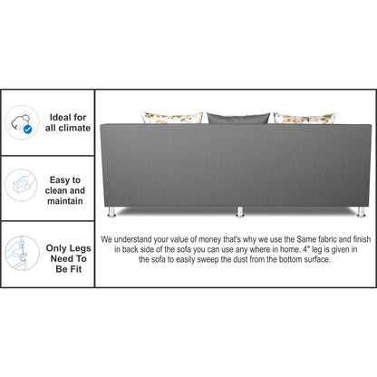 Adorn India Alica 3-1-1 5 Seater Sofa Set(Light Grey)