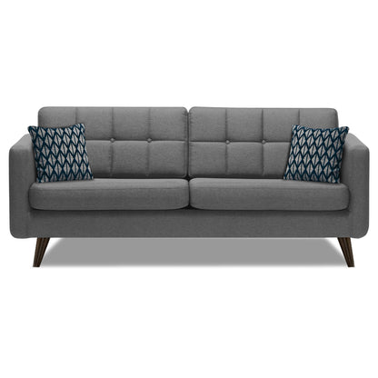 Adorn India Chilly 3 Seater Fabric Sofa Set (Grey) (3 Year Warranty)