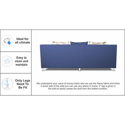 Adorn India Alica 3-1-1 5 Seater Sofa Set(Blue)