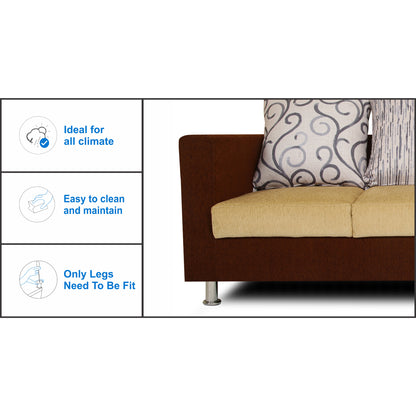 Adorn India Dexter Sofa Set 3-1-1 digitel Print (Brown & Beige)
