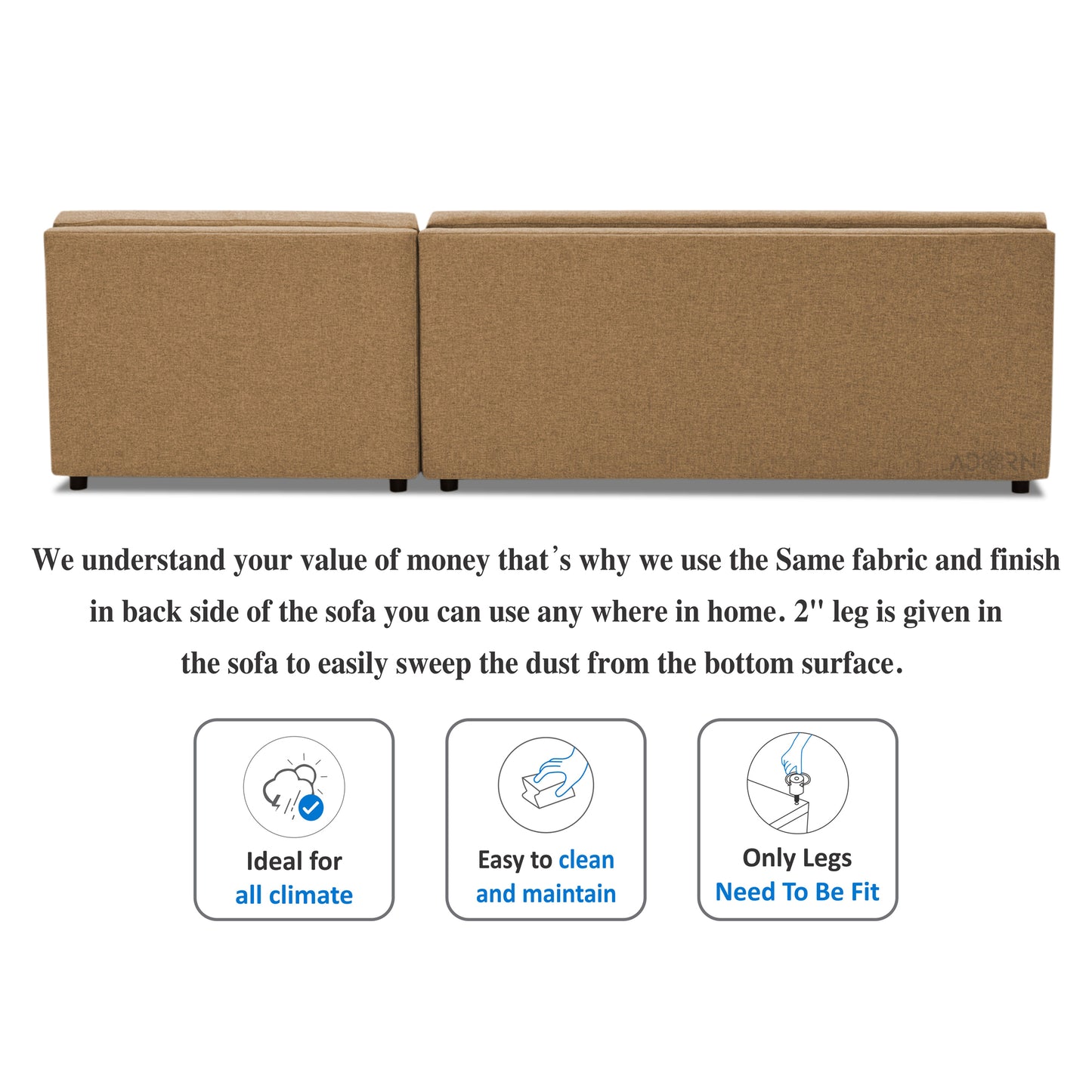 Adorn India Atlas Modular Sofa Set (Camel) (3 Year Warranty)