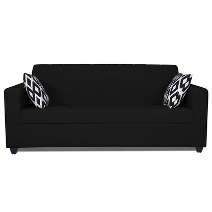 Adorn India Rio Highback 3 Seater Sofa (Black) (3 Year Warranty)