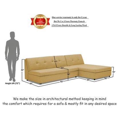 Adorn India Atlas Modular Sofa Set (Beige) (3 Year Warranty)
