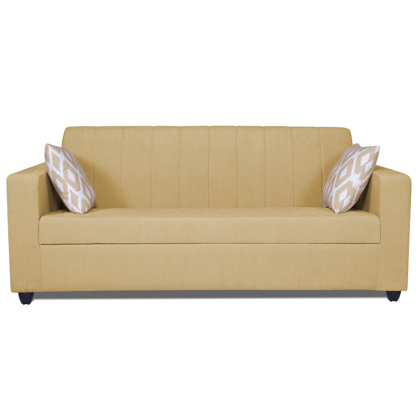 Adorn India Rio Highback 3 Seater Sofa (Beige) (3 Year Warranty)