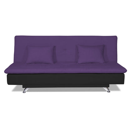 Adorn India Aspen Three Seater Sofa cum bed (Purple & Black)