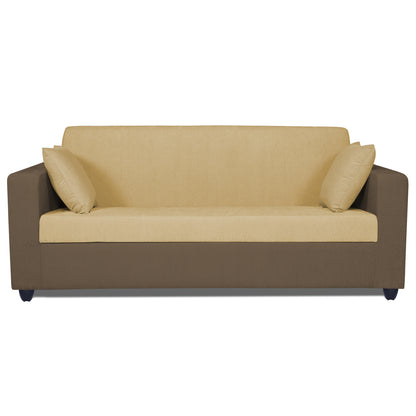 Adorn India Rio Decent 3 Seater Sofa(Brown & Beige)(3 Year Warranty)