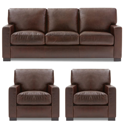 Adorn India Exclusive Rosina Leatherette 3-1-1 Sofa Set (Light Brown)