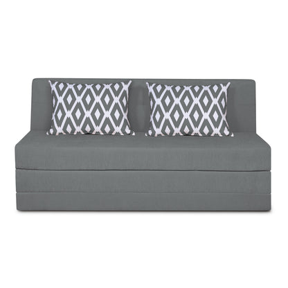 Adorn India Easy Highback Three Seater Sofa Cum Bed Rhombus 6'x 6' Grey (3 Year Warranty)