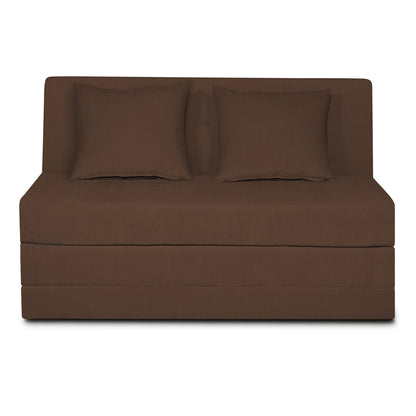 Adorn India Easy Highback Two Seater Sofa Cum Bed Decent 4' x 6' (Brown) (1 Year Warranty)
