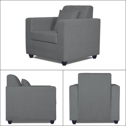 Adorn India Rio Decent 3-1-1 5 Seater Sofa Set (Grey) (3 Year Warranty)