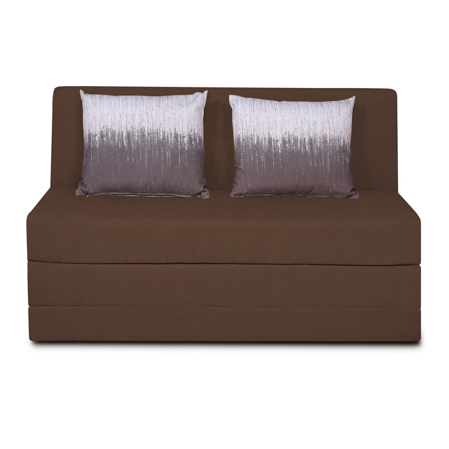 Adorn India Easy Highback Two Seater Sofa Cum Bed Wave 4' x 6' (Brown) (1 Year Warranty)