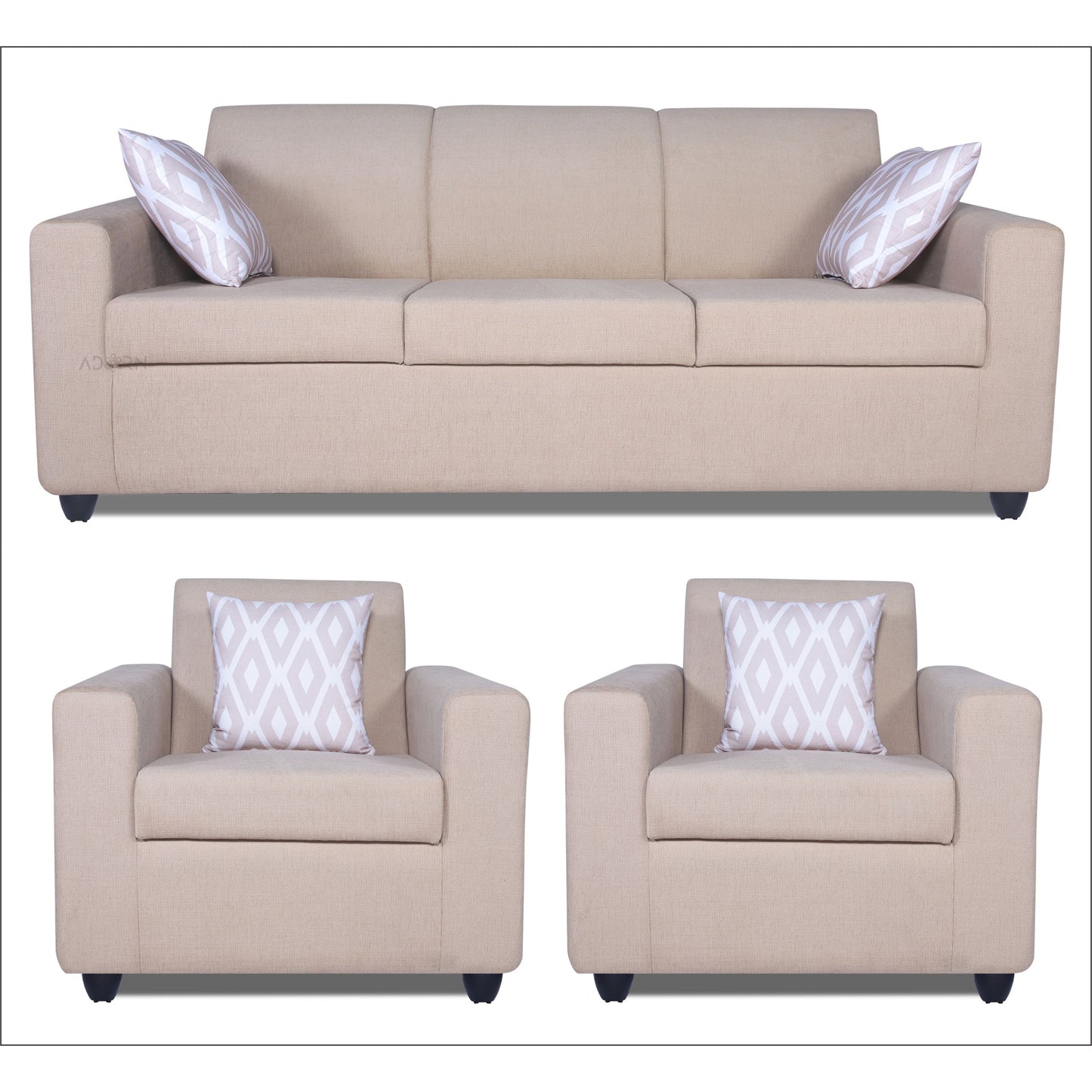 Adorn India Monteno 3-1-1 5 Seater Sofa Set (Beige) (3 Year Warranty)