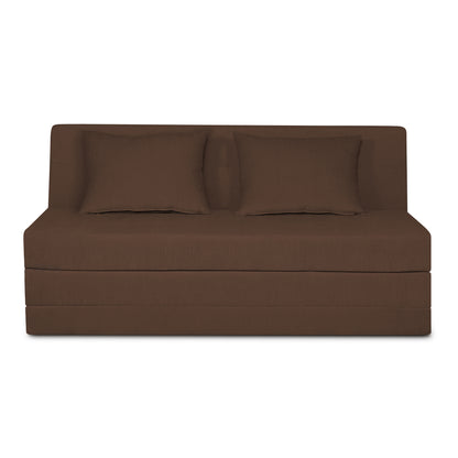 Adorn India Easy Highback Three Seater Sofa Cum Bed Decent 6' x 6' (Brown) (1 Year Warranty)