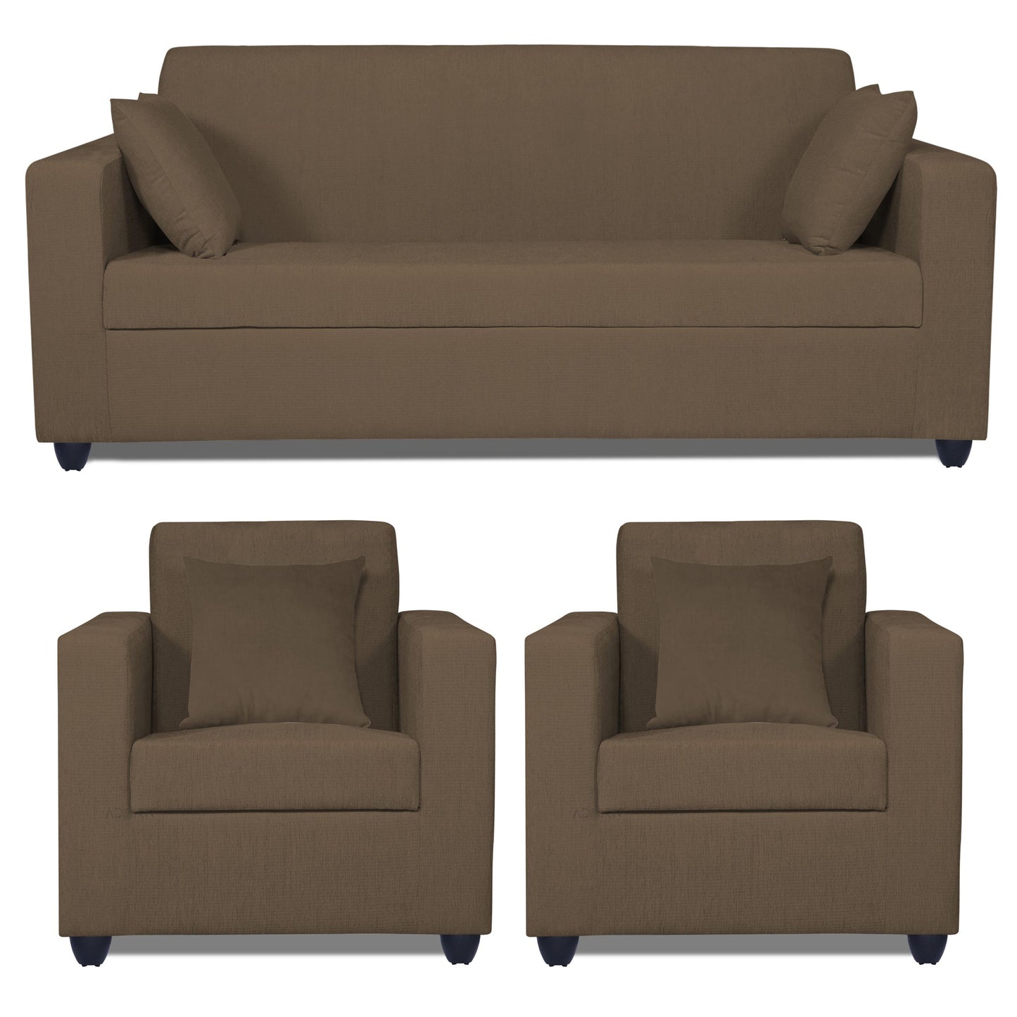 Adorn India Rio Decent 3-1-1 5 Seater Sofa Set (Brown) (3 Year Warranty)