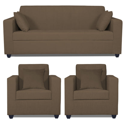 Adorn India Rio Decent 3-1-1 5 Seater Sofa Set (Brown) (3 Year Warranty)