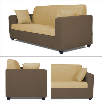 Adorn India Rio Decent Wooden 3-1-1 5 Seater Sofa Set (Brown & Beige)