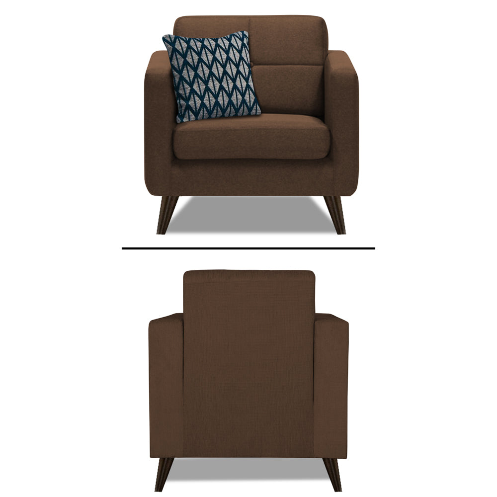 Adorn India Chilly 5 Seater 3-1-1 Fabric Sofa Set (Brown) (3 Year Warranty)
