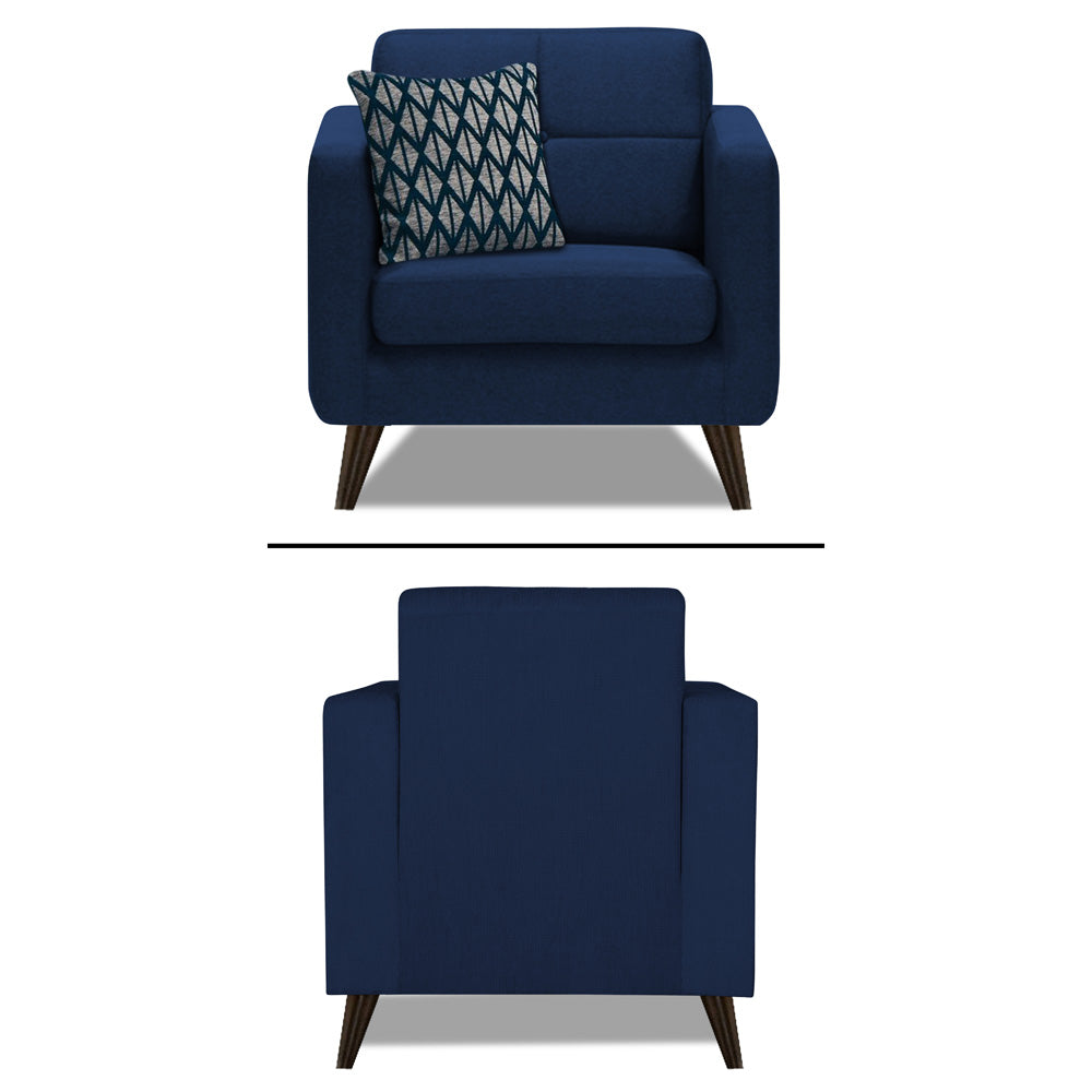 Adorn India Chilly 5 Seater 3-1-1 Fabric Sofa Set (Blue) (3 Year Warranty)