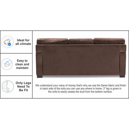 Adorn India Exclusive Rosina Leatherette 3+2 Sofa Set (Light Brown)
