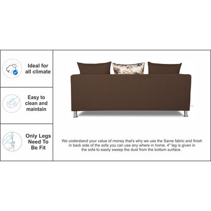 Adorn India Alita 3-1-1 Compact 5 Seater Sofa Set (Brown), Wood, Foam