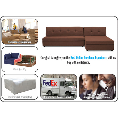 Adorn India Atlas Modular Sofa Set (Brown) (3 Year Warranty)