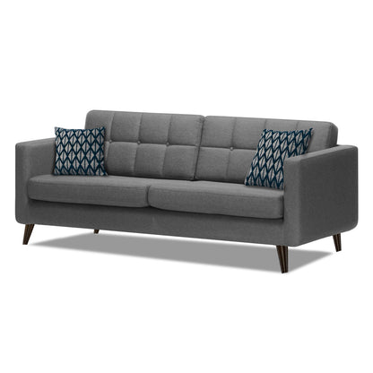 Adorn India Chilly 3 Seater Fabric Sofa Set (Grey) (3 Year Warranty)