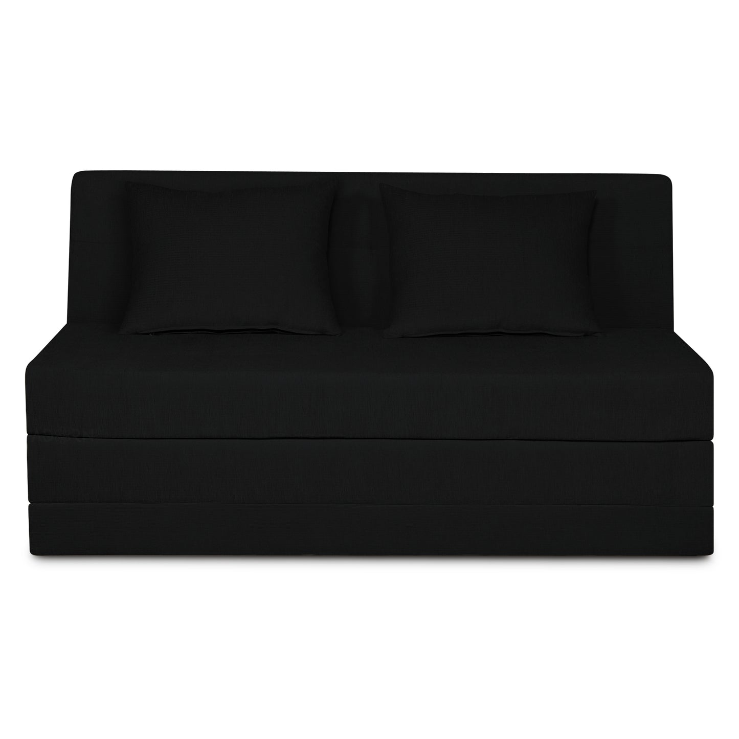Adorn India Easy Highback Three Seater Sofa Cum Bed Decent 5' x 6' (Black) (1 Year Warranty)