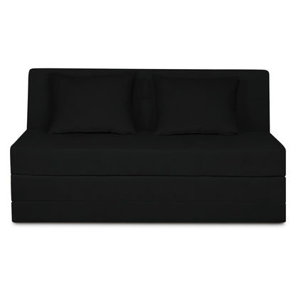 Adorn India Easy Highback Three Seater Sofa Cum Bed Decent 5' x 6' (Black) (1 Year Warranty)