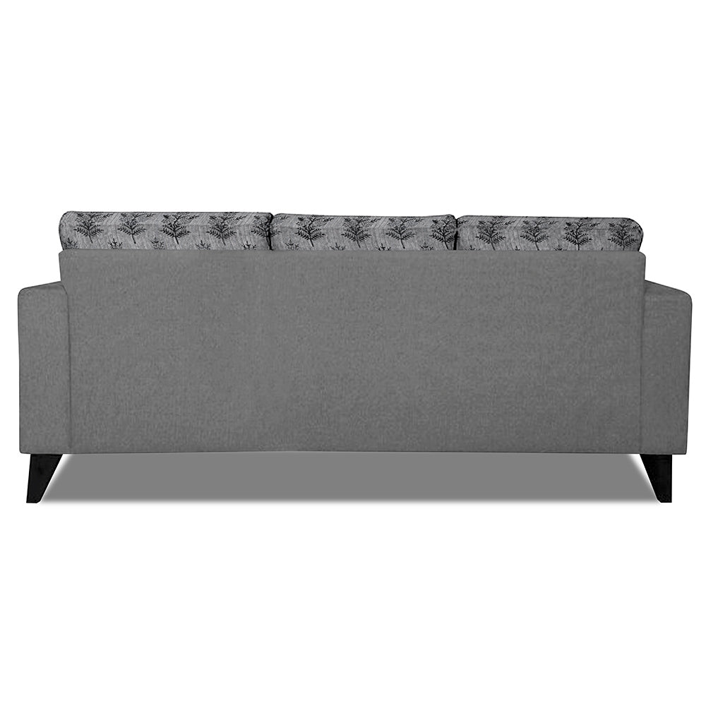Adorn India Parker Leaf L Shape 4 Seater Sofa Set (Right Hand Side) (Grey) Martin Plus (3 Year Warranty)