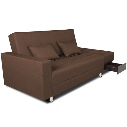 Adorn India Flora Sofa Cum bed (Brown)