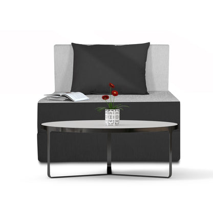 Adorn India Easy Single Seater Sofa Cum bed 3'x6' (Black and Grey)