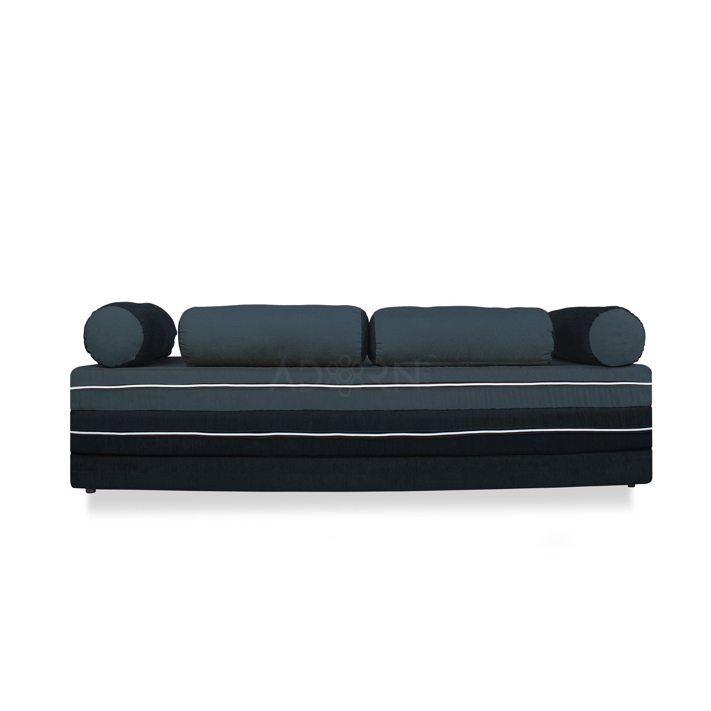 Adorn India Easy Deewan Cumbed(Dark Grey & Black)